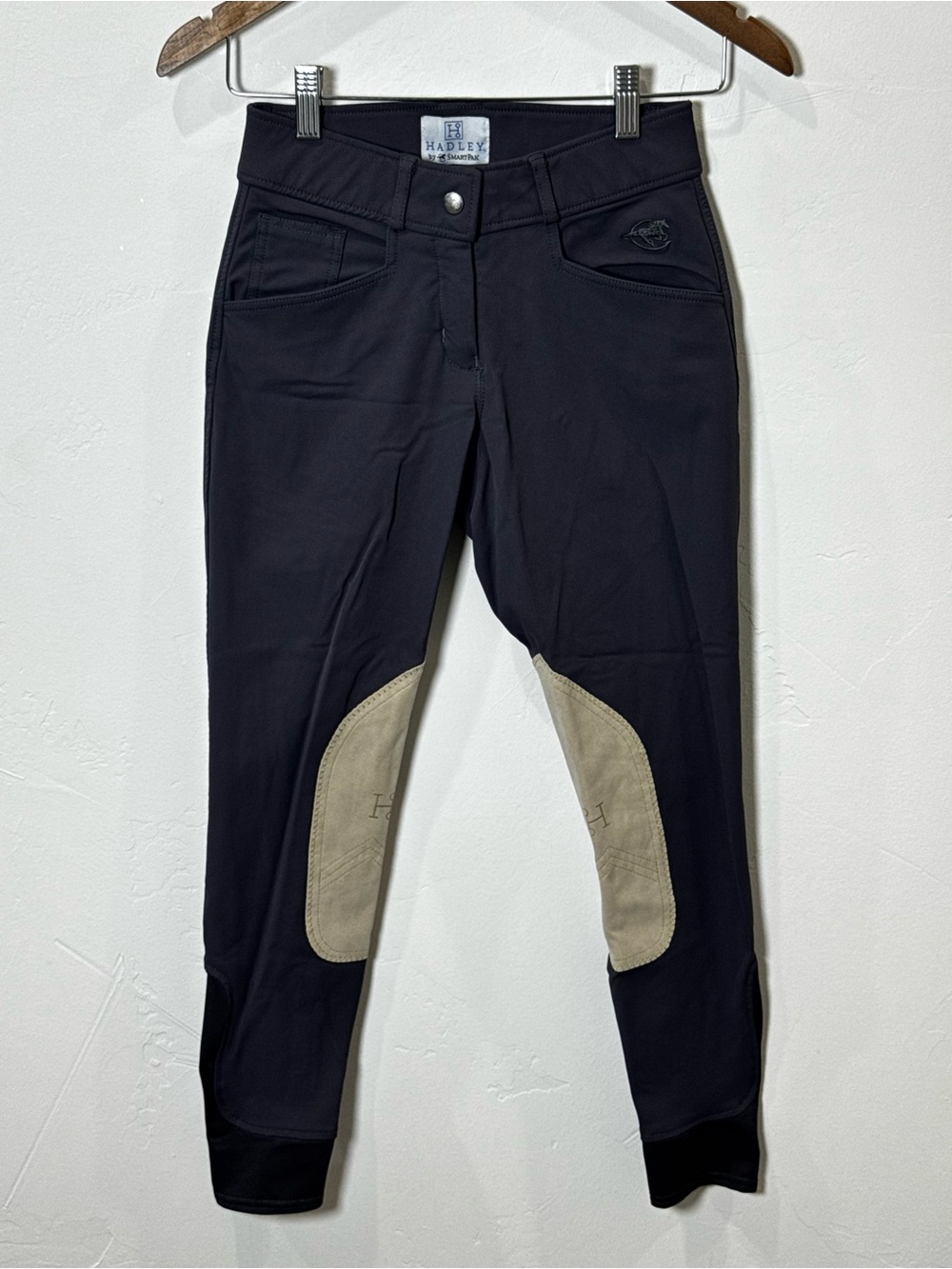 Hadley Breeches by SmartPak Knee Patch Gray Equestrian Riding Women Size 24R